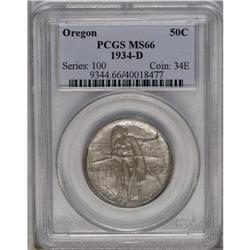	1934-D 50C Oregon MS66 PCGS. Mottled olive shadings in 1934-D