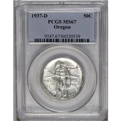	1937-D 50C Oregon MS67 PCGS. A fully brilliant and bol 1937-D