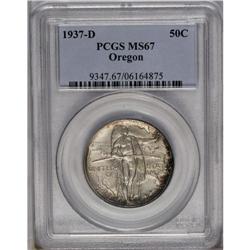 	1937-D 50C Oregon MS67 PCGS. Deep crimson-red and spri 1937-D