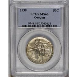 	1938 50C Oregon MS66 PCGS. Fully struck with medium, e 1938