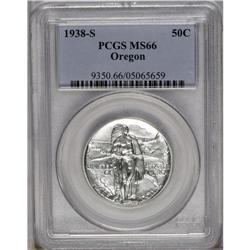 	1938-S 50C Oregon MS66 PCGS. A lustrous and brilliant 1938-S