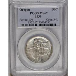 	1939 50C Oregon MS67 PCGS. A Superb Gem example of the 1939