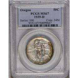 	1939-D 50C Oregon MS67 PCGS. Subdued ivory luster with 1939-D