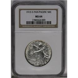 	1915-S 50C Panama-Pacific MS64 NGC. This brilliant and 1915-S