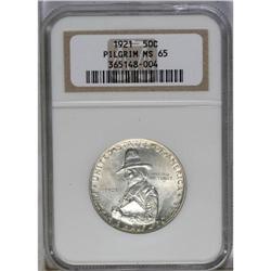 	1921 50C Pilgrim MS65 NGC. A brilliant Gem with extrao 1921