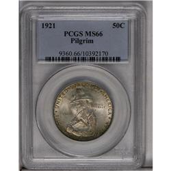 	1921 50C Pilgrim MS66 PCGS. Both sides of this Premium 1921