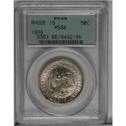 	1936 50C Rhode Island MS66 PCGS. Pastel apricot and po 1936