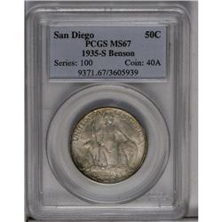 	1935-S 50C San Diego MS67 PCGS. Ex: Benson. Vivid russ 1935-S
