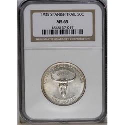 	1935 50C Spanish Trail MS65 NGC. Variegated powder-blu 1935