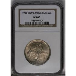	1925 50C Stone Mountain MS65 NGC. Lustrous surfaces re 1925