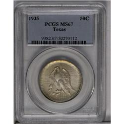 	1935 50C Texas MS67 PCGS. A well struck Superb Gem tha 1935