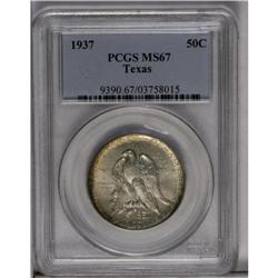 	1937 50C Texas MS67 PCGS. Bright rainbow iridescence o 1937