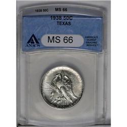 	1938 SET Texas PDS Set MS66 ANACS. The set includes: 1 1938