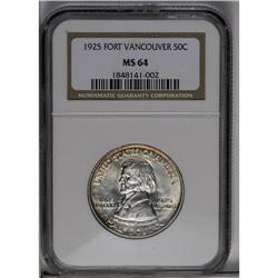 	1925 50C Vancouver MS64 NGC. Whispers of reddish-tan, 1925