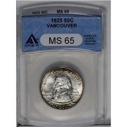 	1925 50C Vancouver MS65 ANACS. Fantastic luster adhere 1925