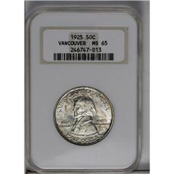 	1925 50C Vancouver MS65 NGC. Original gold and powder- 1925