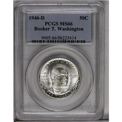 	1946-D 50C Booker T. Washington MS66 PCGS. Extraordina 1946-D