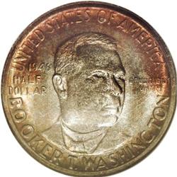 	1946-D 50C Booker T. Washington MS67 S NGC. Vividly t 1946-D