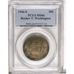 	1946-S 50C Booker T. Washington MS66 PCGS. Deep copper 1946-S