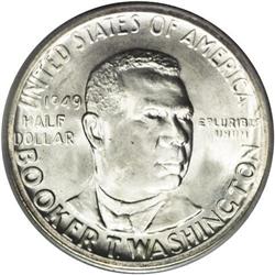 	1949-D 50C Booker T. Washington MS67 PCGS. The silver- 1949-D
