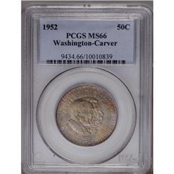 	1952 50C Washington-Carver MS66 PCGS. This Premium Gem 1952