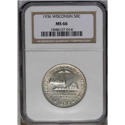 	1936 50C Wisconsin MS66 NGC. Impressive luster reigns 1936