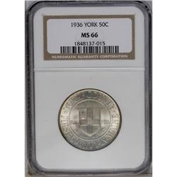 	1936 50C York MS66 NGC. Ths closest scrutiny of this m 1936