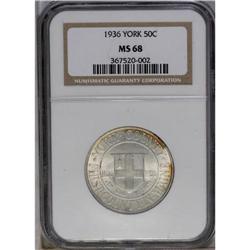 	1936 50C York MS68 NGC. This is an absolutely stunning 1936