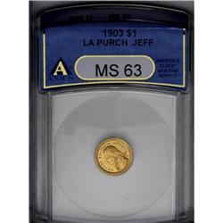 	1903 G$1 Louisiana Purchase/Jefferson MS63 ANACS. Bold 1903