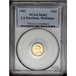 	1903 G$1 Louisiana Purchase/McKinley MS63 PCGS. Highly 1903