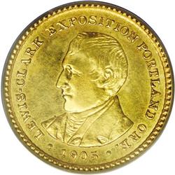	1905 G$1 Lewis and Clark MS63 PCGS. Bright yellow-gold 1905