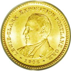 	1905 G$1 Lewis and Clark MS64 ANACS. Sensational luste 1905
