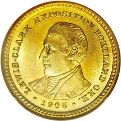 	1905 G$1 Lewis and Clark MS64 NGC. A beautiful melang 1905