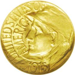 	1915-S G$1 Panama-Pacific Gold Dollar MS65 NGC. Satiny 1915-S