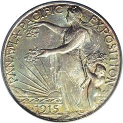 	1915-S 50C Panama-Pacific MS67 PCGS. A stunning Superb 1915-S