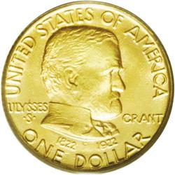 	1922 G$1 Grant No Star MS66 PCGS. Beautiful orange-gol 1922