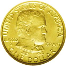 	1922 G$1 Grant No Star MS67 NGC. Glints of mint-green 1922