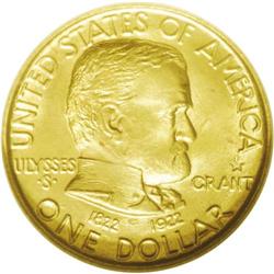 	1922 G$1 Grant with Star MS64 NGC. A typically well pr 1922