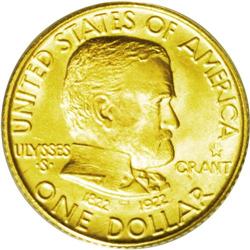	1922 G$1 Grant with Star MS66 ANACS. The bright yellow 1922