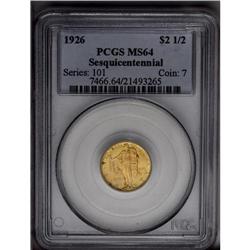 	1926 $2 1/2 Sesquicentennial MS64 PCGS. Apricot device 1926