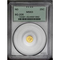 	Undated 25C Liberty Round 25 Cents, BG-206, High R.4, Undated