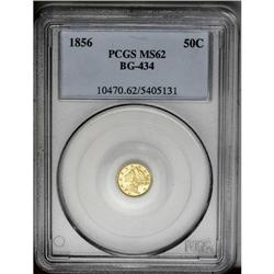 	1856 50C Liberty Round 50 Cents, BG-434, Low R.4, MS62 1856