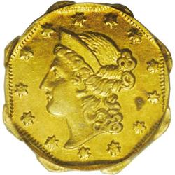 	1854 $1 Large Eagle Octagonal 1 Dollar, BG-504, Low R. 1854