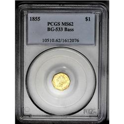 	1855 $1 Liberty Octagonal 1 Dollar, BG-533, Low R.4, M 1855