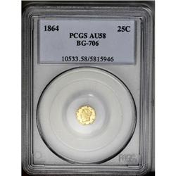 	1864 25C Liberty Octagonal 25 Cents, BG-706, High R.5, 1864