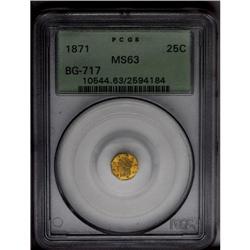 	1871 25C Liberty Octagonal 25 Cents, BG-717, R.3, MS63 1871