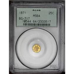 	1871 25C Liberty Octagonal 25 Cents, BG-717, R.3, MS64 1871