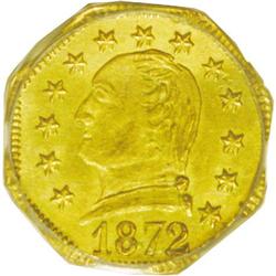 	1872 25C Washington Octagonal 25 Cents, BG-722, Low R. 1872