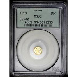 	1859 25C Liberty Round 25 Cents, BG-801, R.3, MS63 PCG 1859