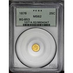 	1876 25C Indian Round 25 Cents, BG-853, Low R.5, MS62 1876